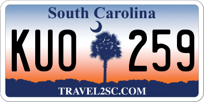 SC license plate KUO259