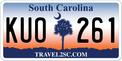 SC license plate KUO261