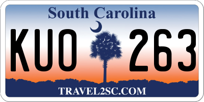 SC license plate KUO263