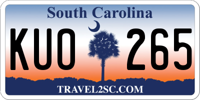 SC license plate KUO265