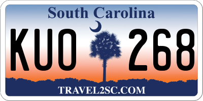SC license plate KUO268