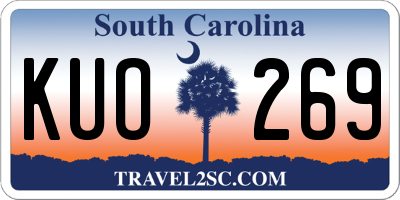SC license plate KUO269
