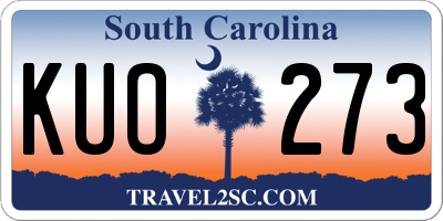 SC license plate KUO273