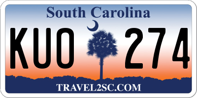 SC license plate KUO274