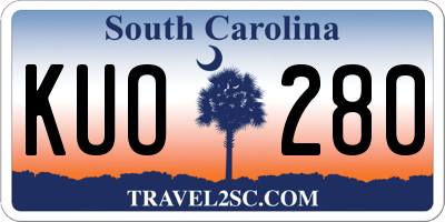 SC license plate KUO280