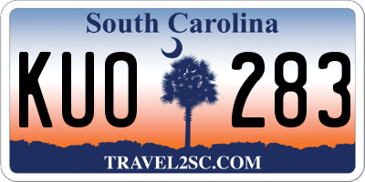 SC license plate KUO283