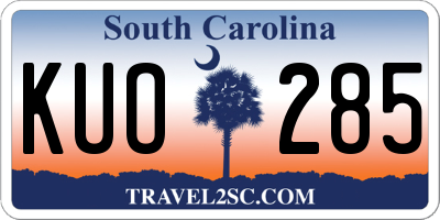 SC license plate KUO285
