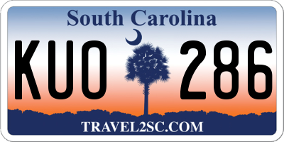 SC license plate KUO286