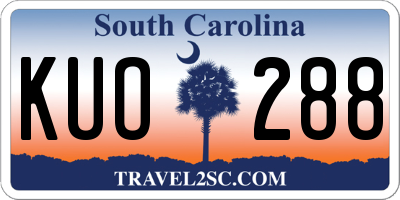 SC license plate KUO288