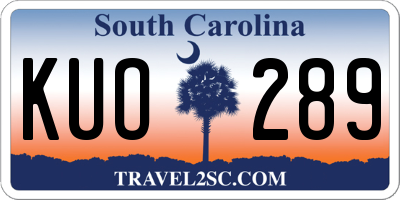 SC license plate KUO289