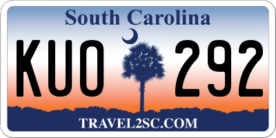 SC license plate KUO292