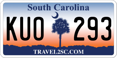 SC license plate KUO293