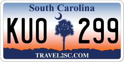 SC license plate KUO299
