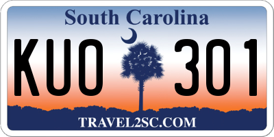 SC license plate KUO301