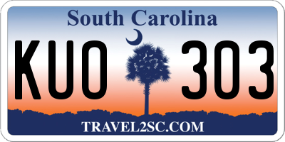 SC license plate KUO303