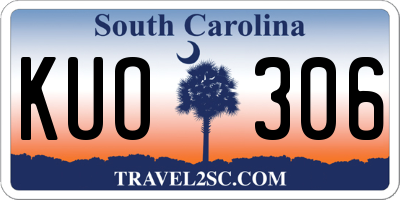 SC license plate KUO306