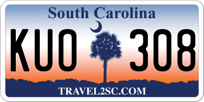 SC license plate KUO308