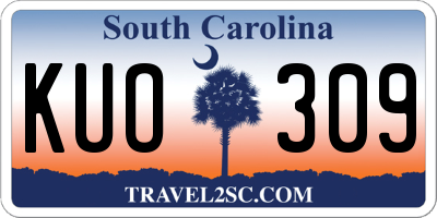SC license plate KUO309
