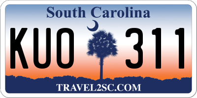 SC license plate KUO311