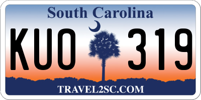 SC license plate KUO319