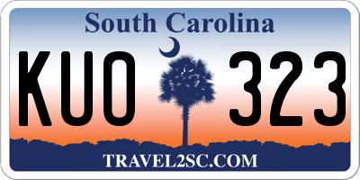 SC license plate KUO323