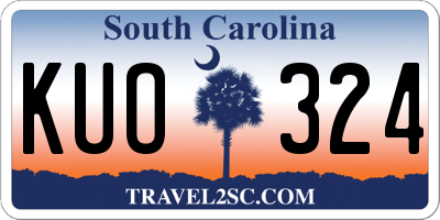 SC license plate KUO324
