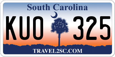 SC license plate KUO325