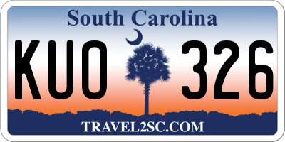 SC license plate KUO326