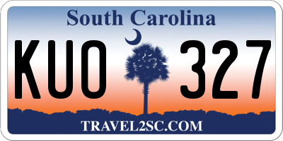 SC license plate KUO327