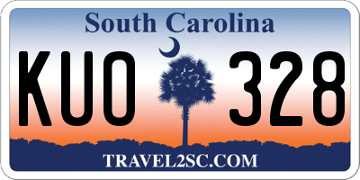 SC license plate KUO328
