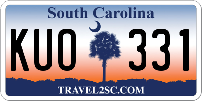 SC license plate KUO331