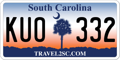 SC license plate KUO332