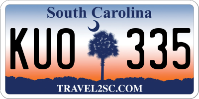 SC license plate KUO335