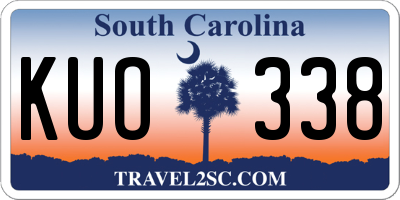 SC license plate KUO338
