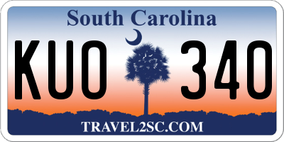 SC license plate KUO340