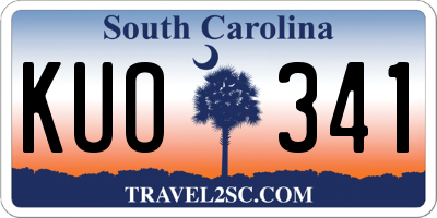 SC license plate KUO341