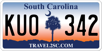 SC license plate KUO342
