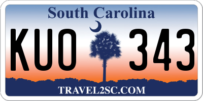 SC license plate KUO343