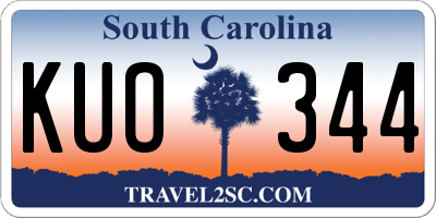 SC license plate KUO344