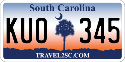 SC license plate KUO345