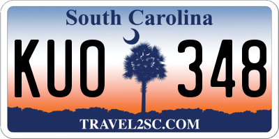 SC license plate KUO348