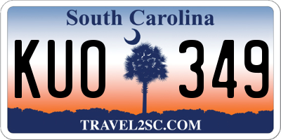 SC license plate KUO349