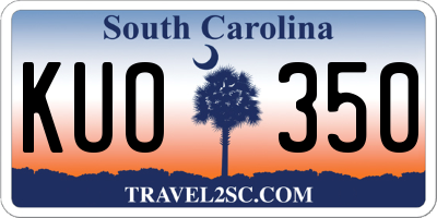 SC license plate KUO350