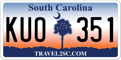 SC license plate KUO351