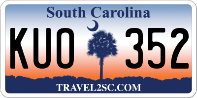 SC license plate KUO352