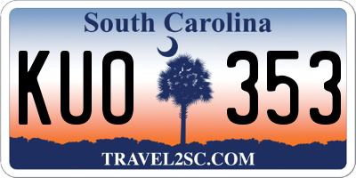 SC license plate KUO353
