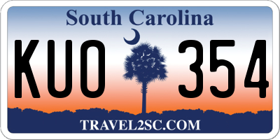 SC license plate KUO354