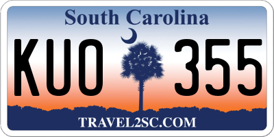 SC license plate KUO355