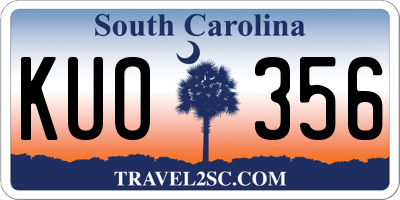 SC license plate KUO356