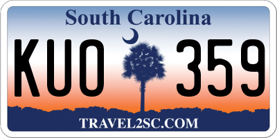 SC license plate KUO359